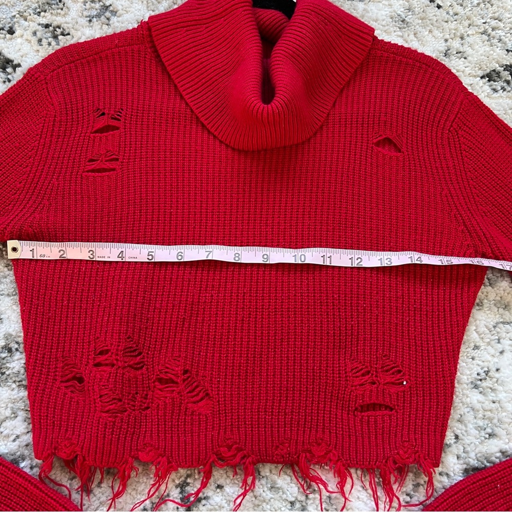 🔥Distressed Cropped Turtle Neck - Picture 8 of 12